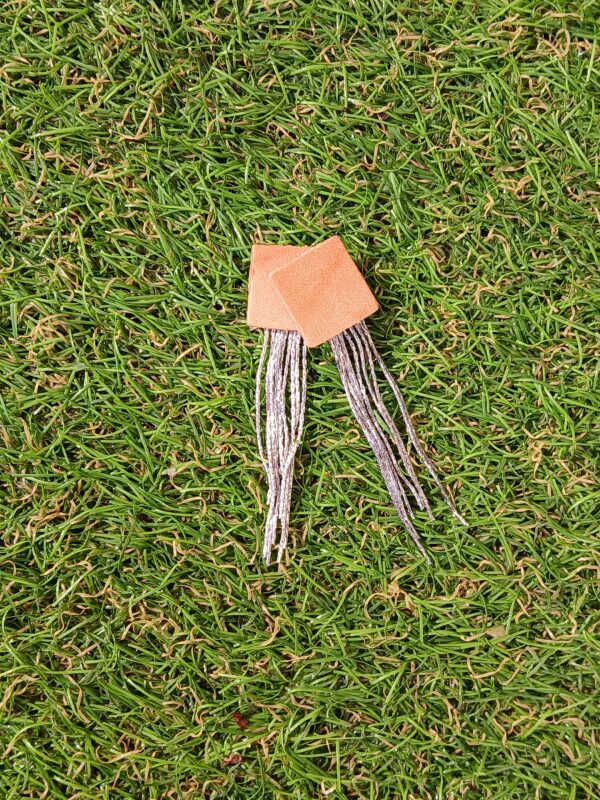Pendientes piel flecos cuadrado - Imagen 2