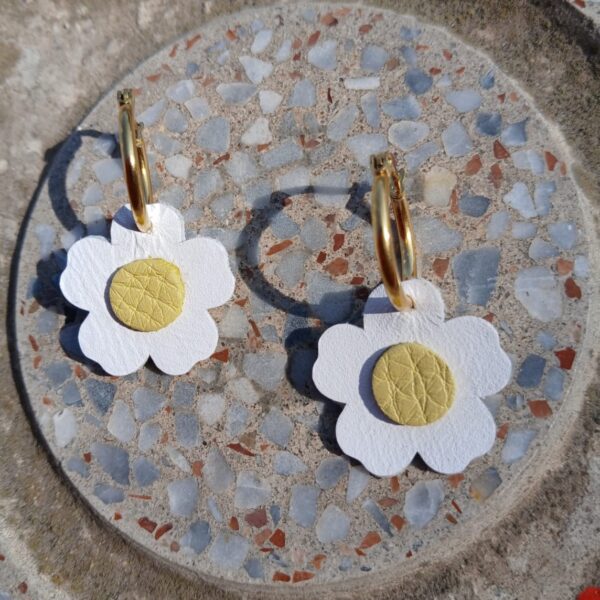 Pendientes Margaritas piel - Imagen 4