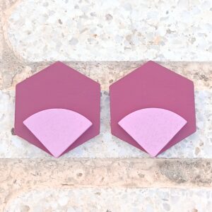 Pendientes Poiret burdeos y rosa