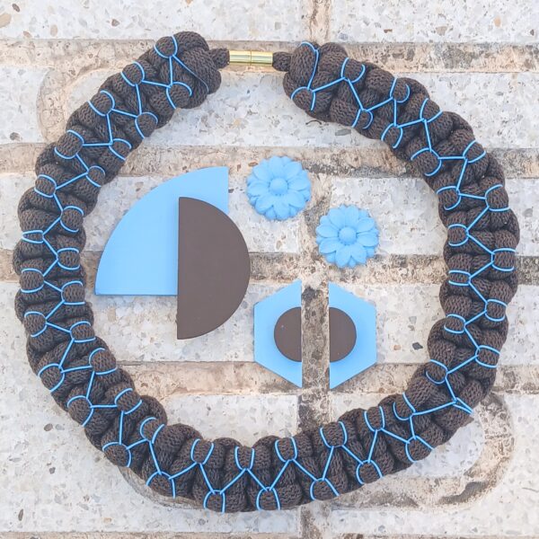 Pendientes Flor celeste - Imagen 3