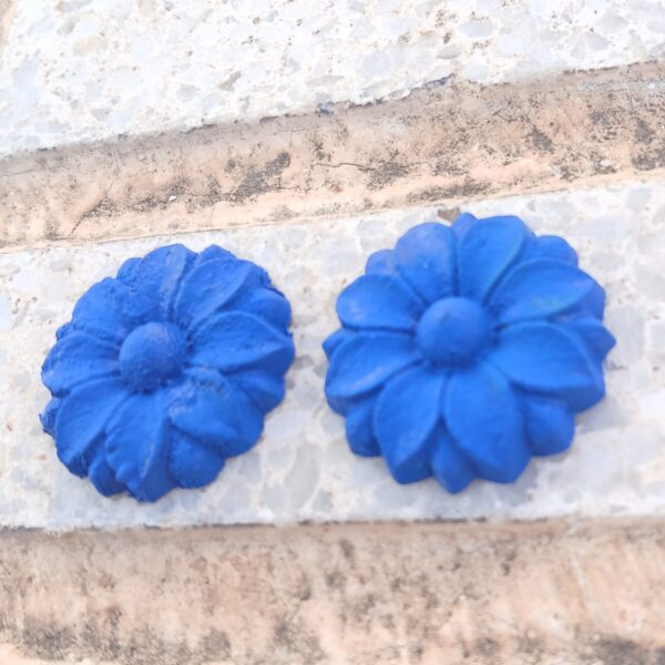 Pendientes Flor azulón - Imagen 2
