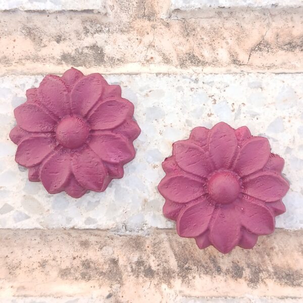 Pendientes Flor burdeos - Imagen 2