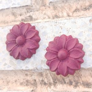 Pendientes Flor burdeos
