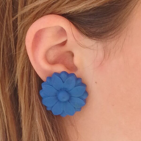 Pendientes Flor azulón - Imagen 3
