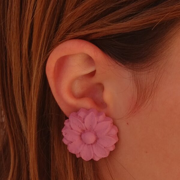 Pendientes Flor rosa - Imagen 3