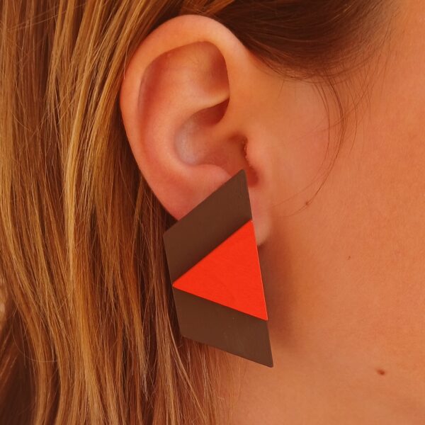 Pendientes Colleen marrón y naranja - Imagen 2