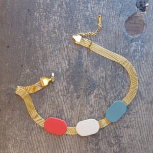 Collar Duncan rojo y azul