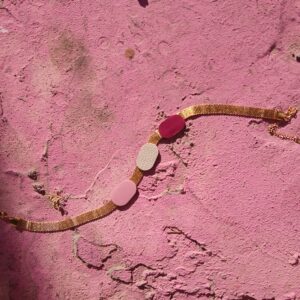 Collar Duncan burdeos y rosa